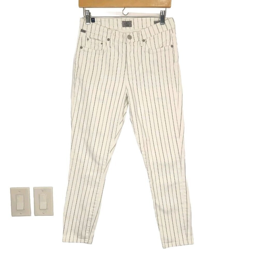 Citizens of Humanity Rocket Crop High Rise Skinny Jean Womens 28 White Striped